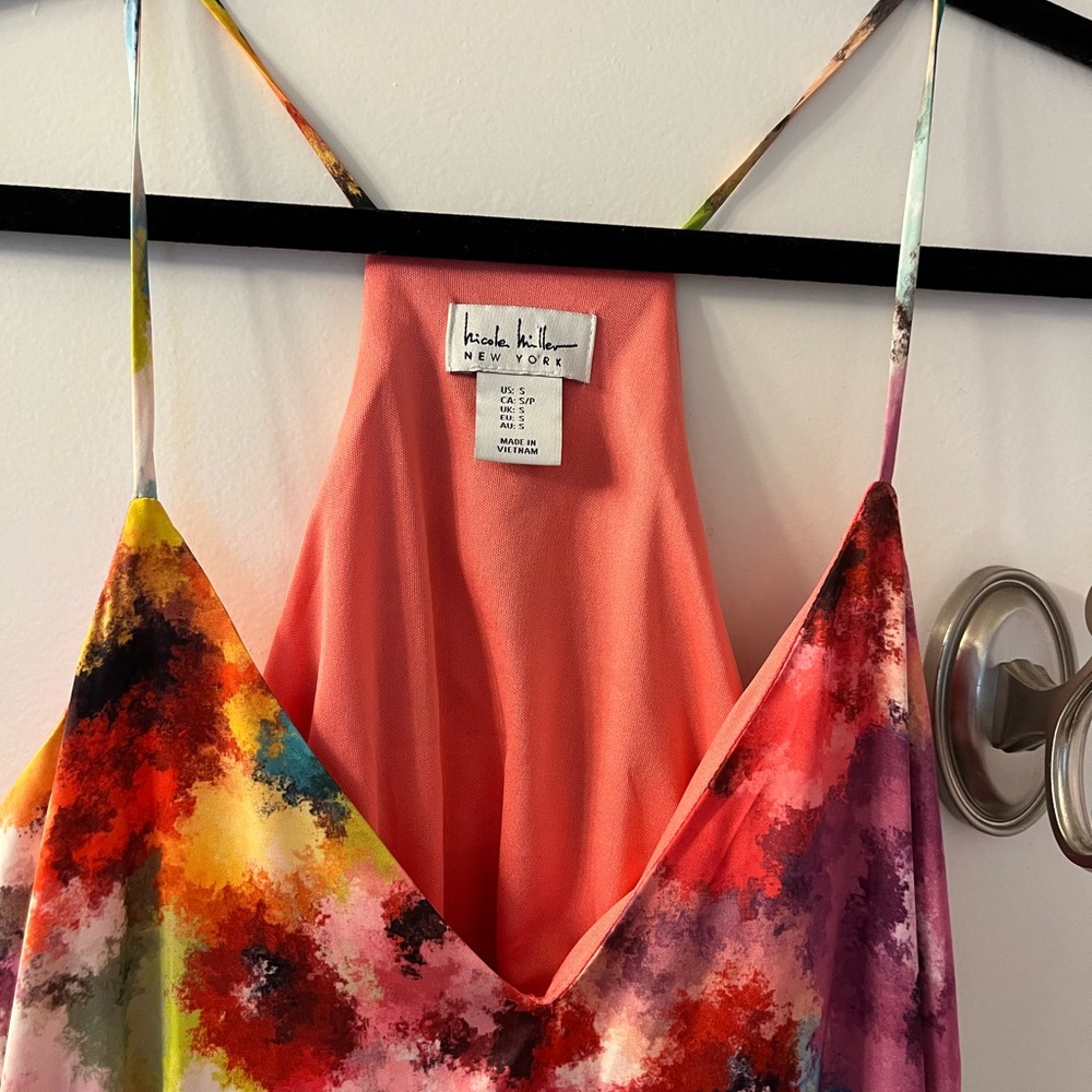 Nicole Miller Multicolor Abstract Dress NWT 18-20 PTP - Picture 6 of 9